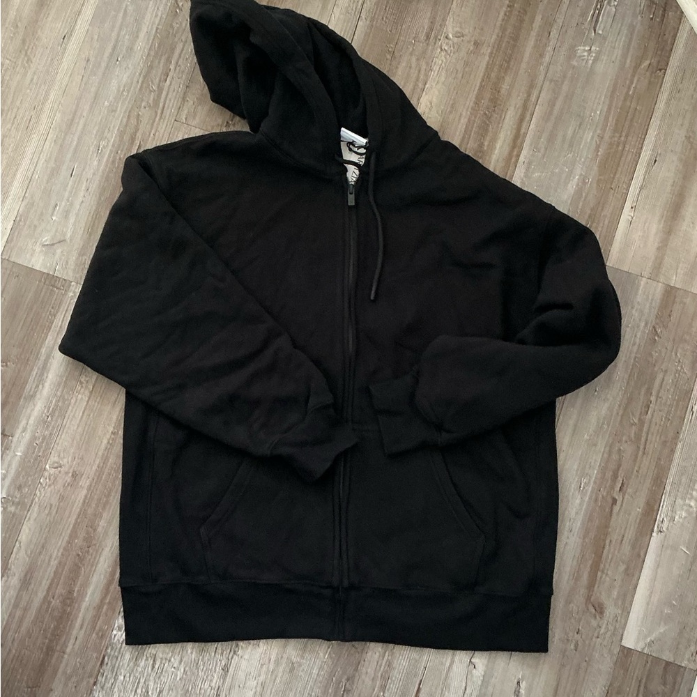 Aritzia Black Sweatfleece Zip Hoodie